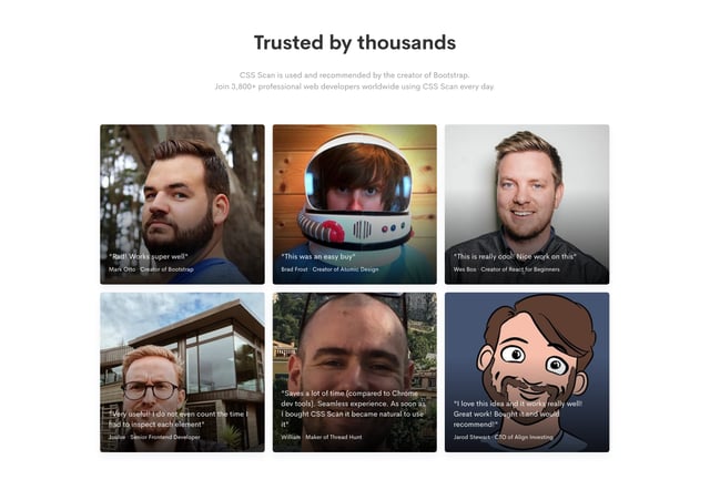 CSS Scan Testimonials Preview