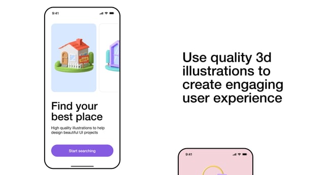 Real Estate 3D illustrations Device Mockup Preview