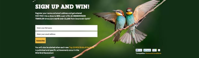 Wild Bird Trust Lead Capture Preview