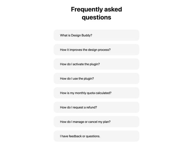 Design Buddy FAQ Accordion Preview