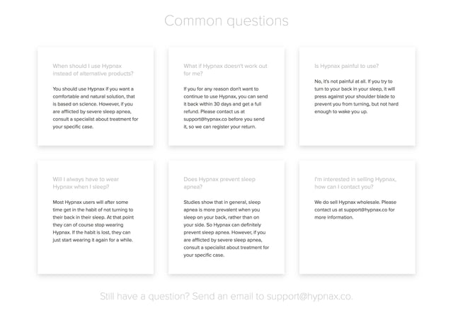 Hypnax FAQ Grid Preview