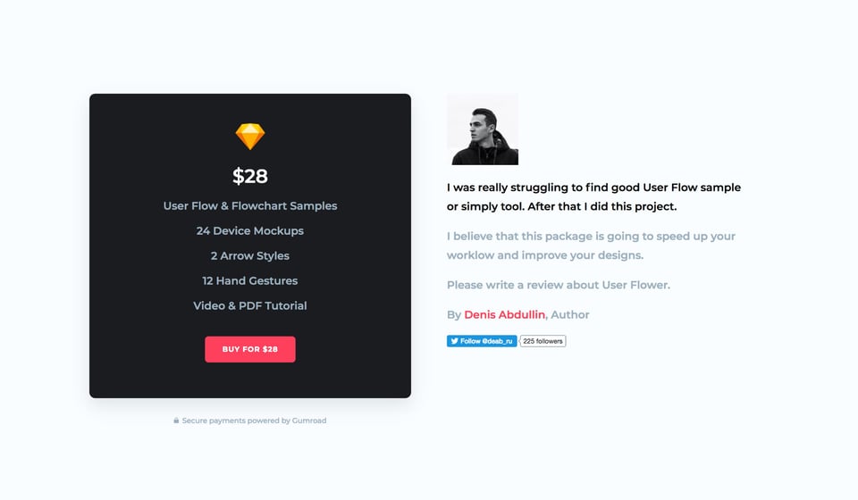 Pricing Table section on User Flower Kit section design