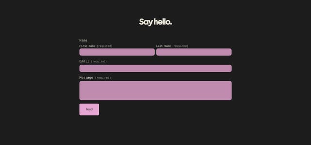 Contact Form section
