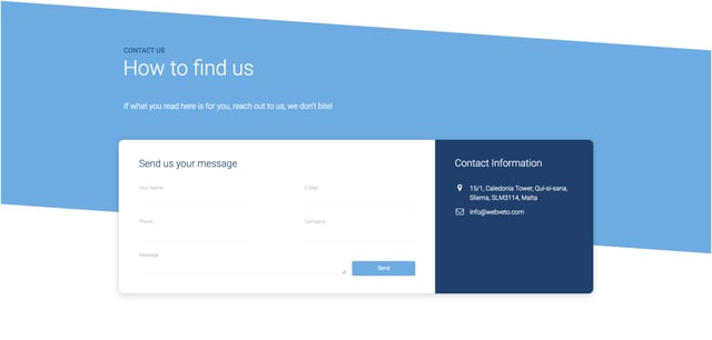 Webveto Contact Form Preview