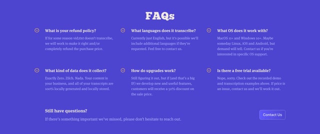 Vid2txt FAQ Grid Preview