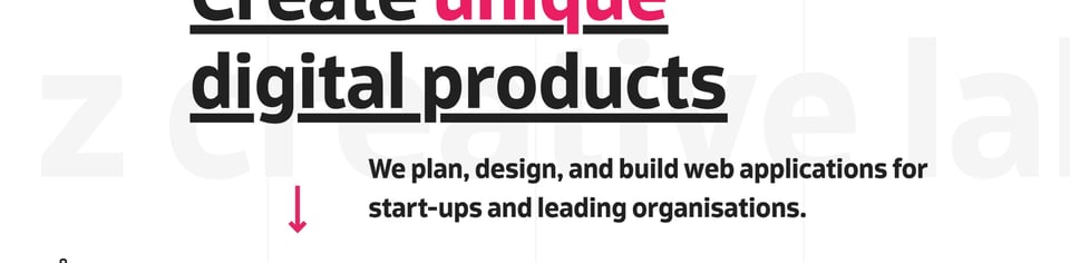 Scroll Hint section on z creative labs section design