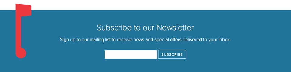 Newsletter section on Minisites section design