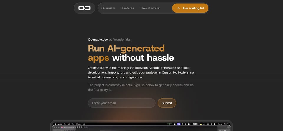 Lead Capture Hero section on Openable section design