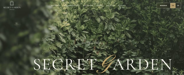 Secret Garden Stresa Header Navigation Preview