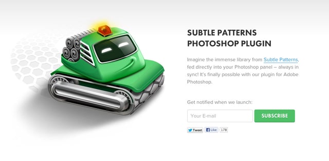 Subtle Patterns Photoshop plugin Lead Capture Preview