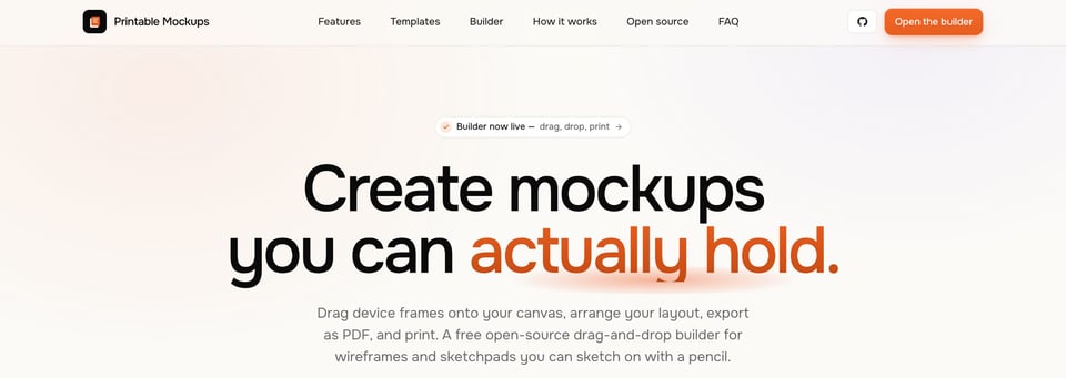 Header Navigation section on Printable Mockups section design