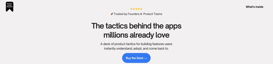Eyebrow Text section on Product Design Playbook – Deck section design