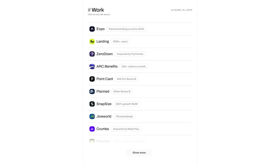 Client Name List section on App&Flow section design