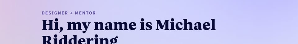Eyebrow Text section on Michael Riddering section design