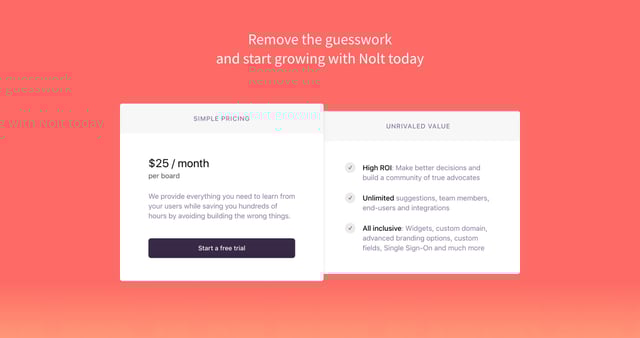 Nolt Pricing Table Preview