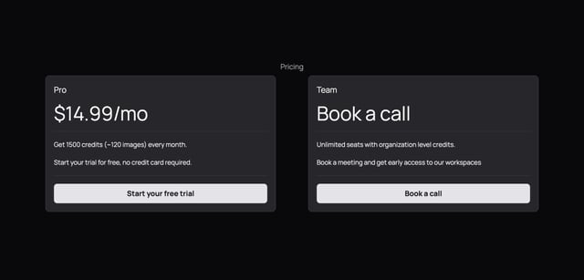 Frames Pricing Table Preview