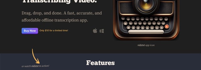 Vid2txt Scroll Hint Section