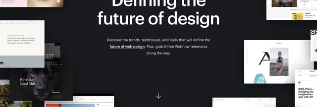 Webflow Design Trends 2018 Scroll Hint Section