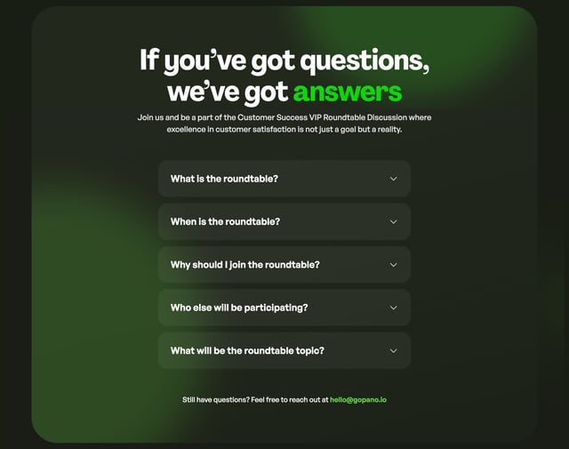 Pano CS VIP Roundtable FAQ Accordion Preview