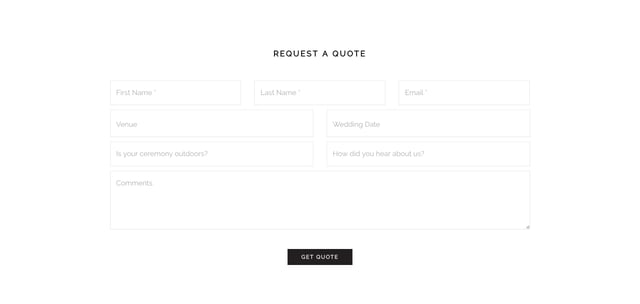 Wedding Drone New York Contact Form Preview