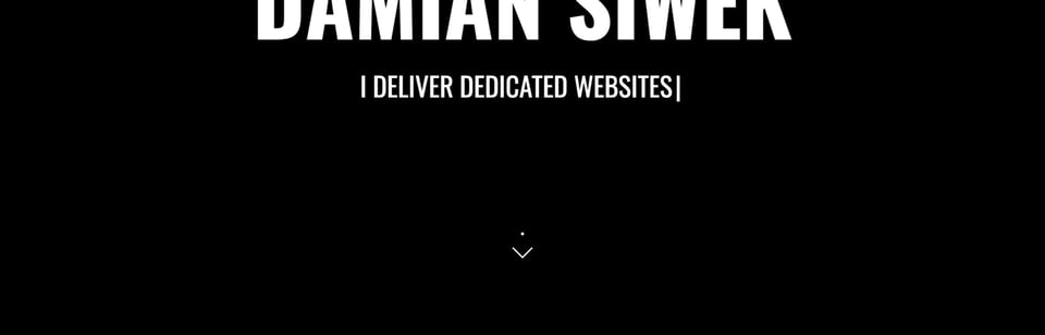 Scroll Hint section on Damian Siwek section design