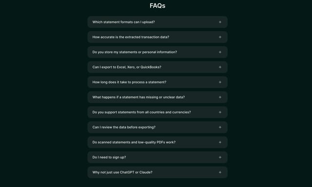 FAQ Accordion section