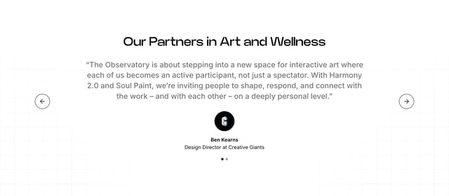 The Observatory Testimonial Slider Preview