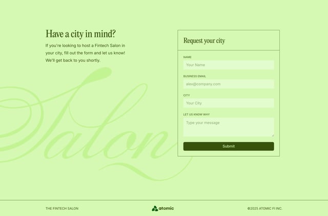 The Fintech Salon Big Footer Preview