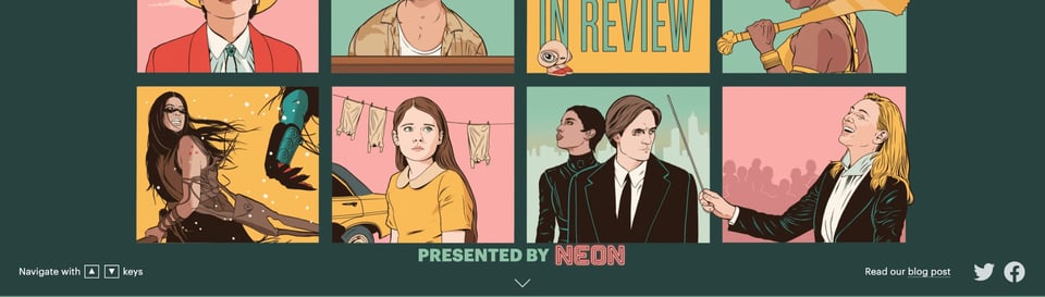 Scroll Hint section on Letterboxd 2022 Year in Review section design
