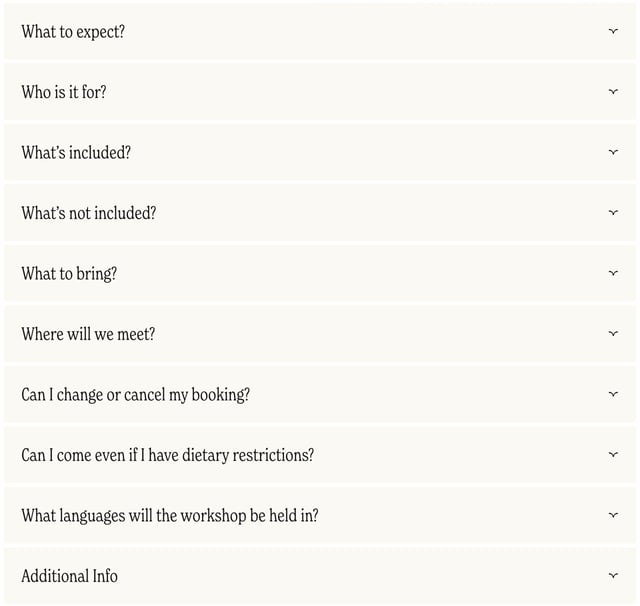 Pimpinella FAQ Accordion Preview