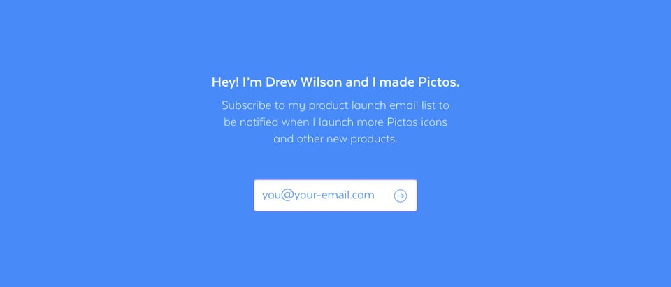 Newsletter section on Pictos Redux section design