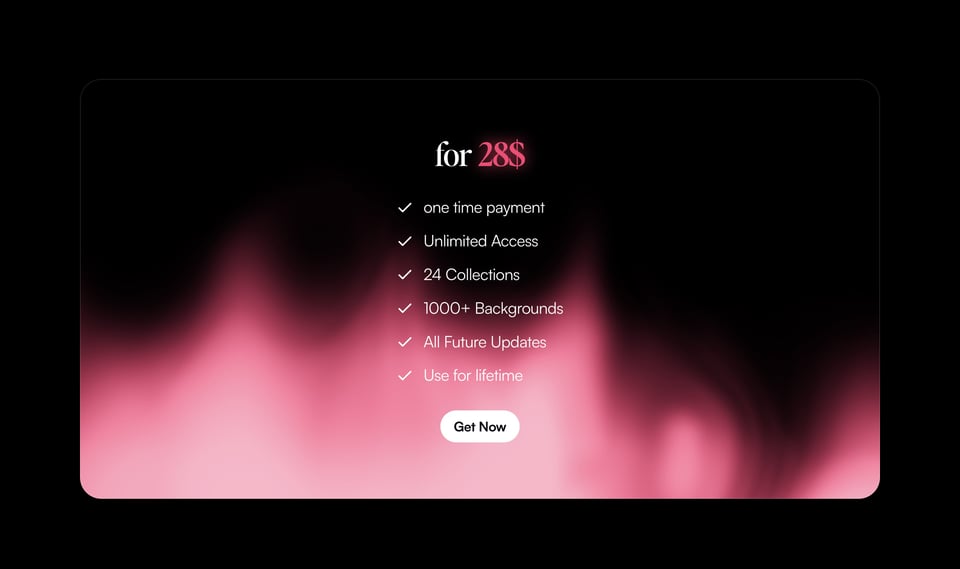 Pricing Table section on Backgrounds Supply section design