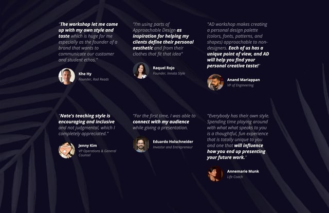 Approachable Design Testimonials Preview