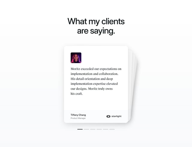 Moritz Petersen Testimonial Slider Preview