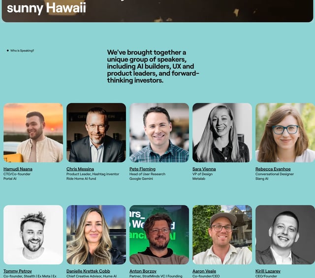 Swell AI x UX Summit Speaker List Preview