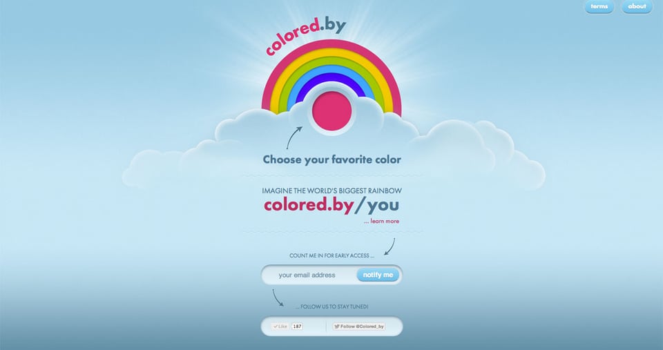 Waitlist or Beta Sign Up section on Colored.by section design
