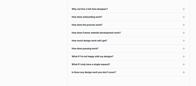 Speed Dial Design FAQ Accordion Preview