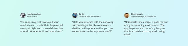 Noizio Testimonials Preview