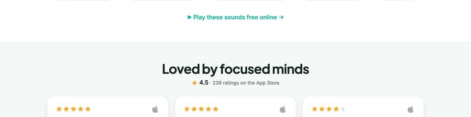Social Proof section on Noizio section design