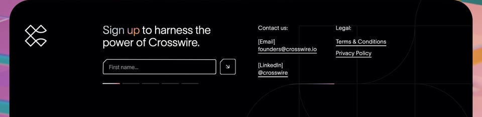 Newsletter section on Crosswire section design