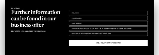 Hospitality Business AE Contact Form Preview