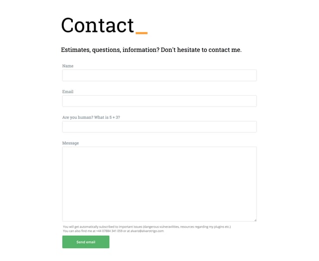 Alvaro Trigo Contact Form Preview