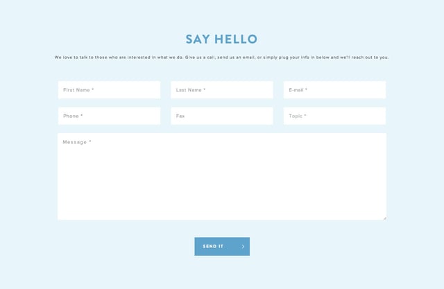 Focal Point Homes Contact Form Preview