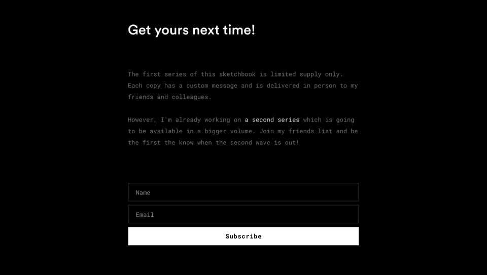 Newsletter section on Sketchbook by Ales Nesetril section design
