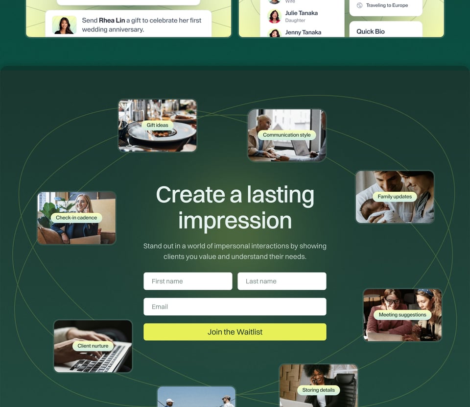 Waitlist or Beta Sign Up section on Quin section design
