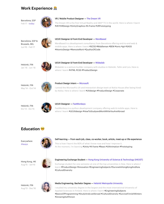 Marina Aisa Timeline Preview