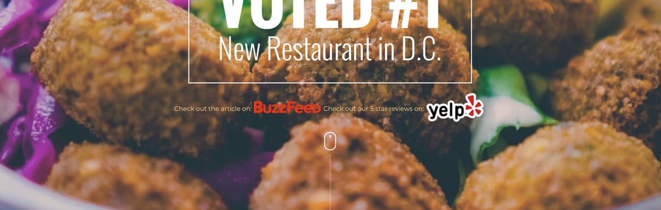 Scroll Hint section on Falafel Inc section design
