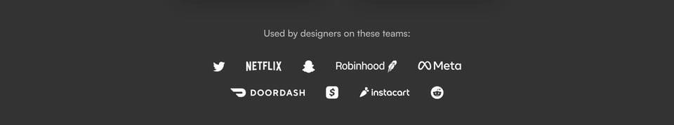 Customer Employer Logos section on Magician for Figma section design