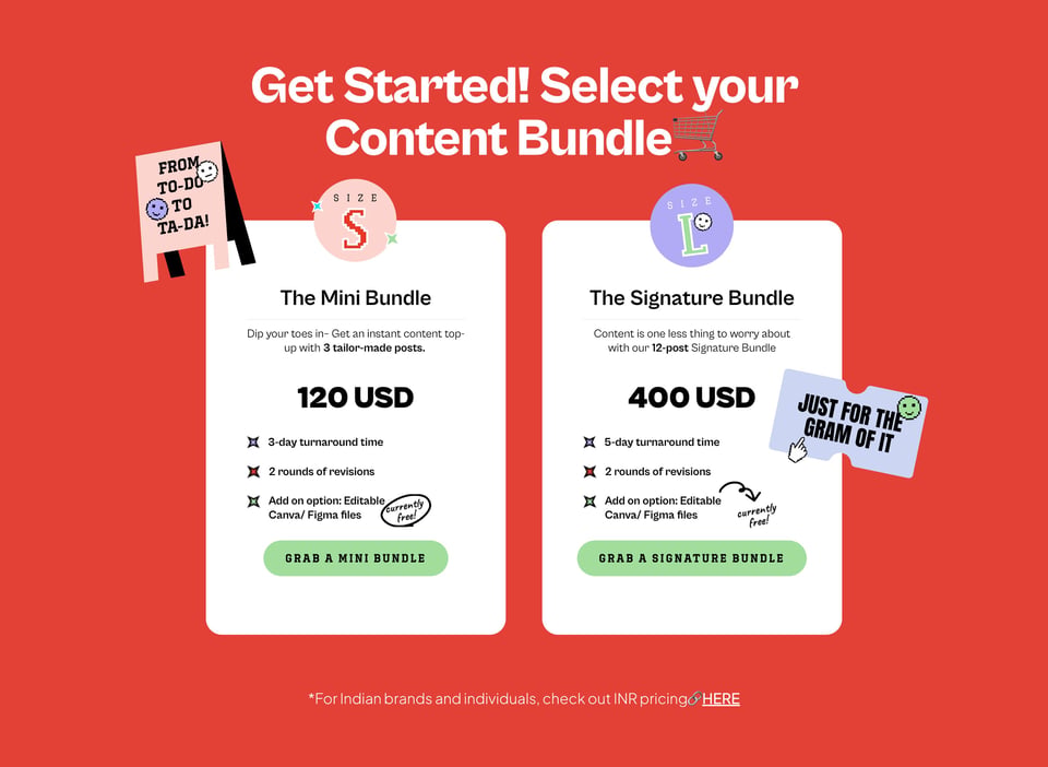 Pricing Table section on Content On Demand section design