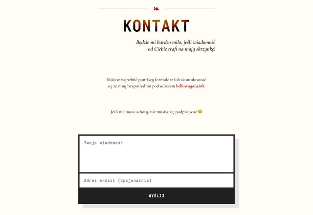 Agata Piechota Contact Form Preview